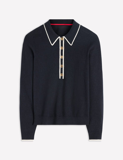 Liz Henley Sweater-Navy
