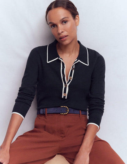 Liz Henley Sweater-Navy