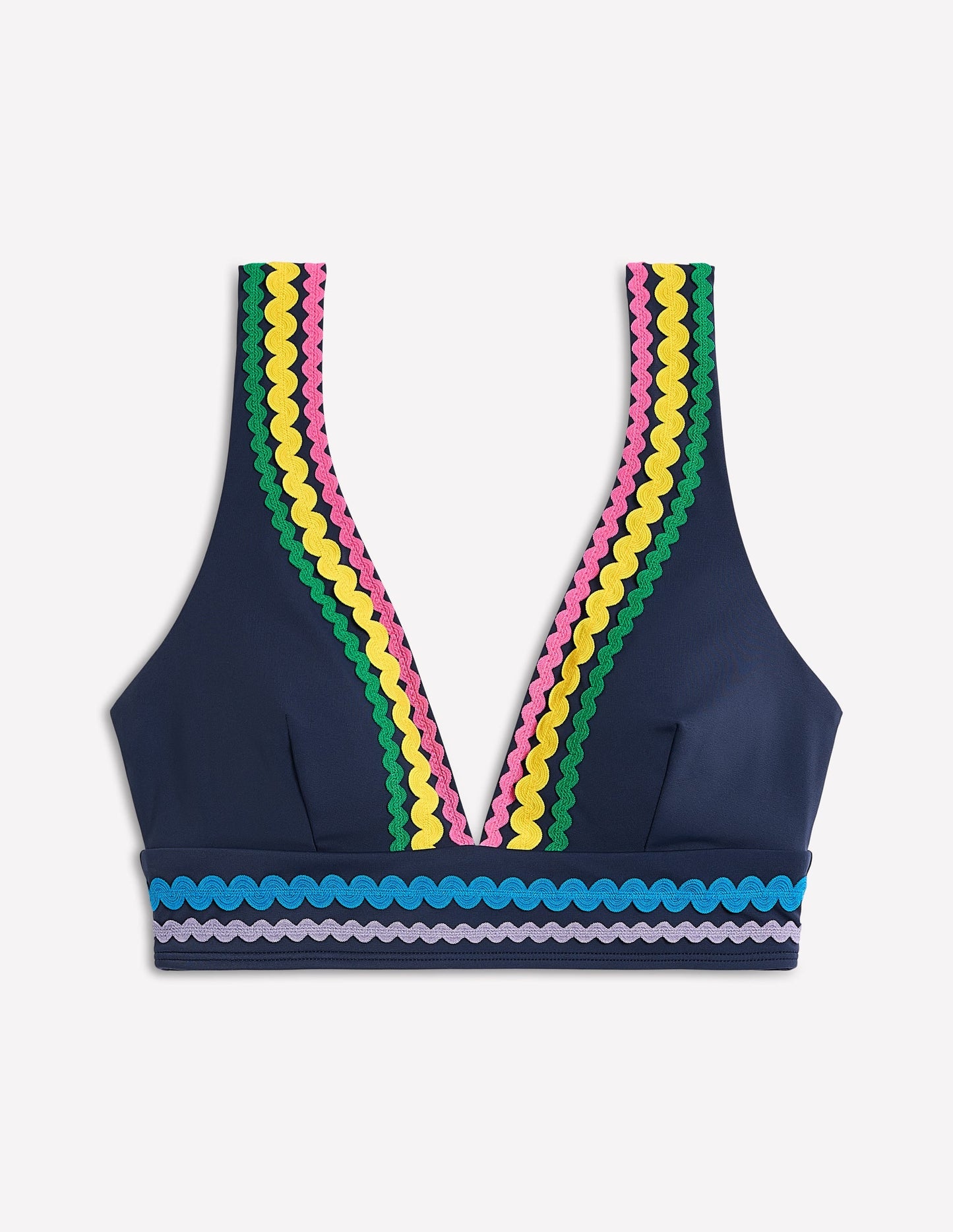 Porto V-neck Bikini Top-Navy Rik Rak