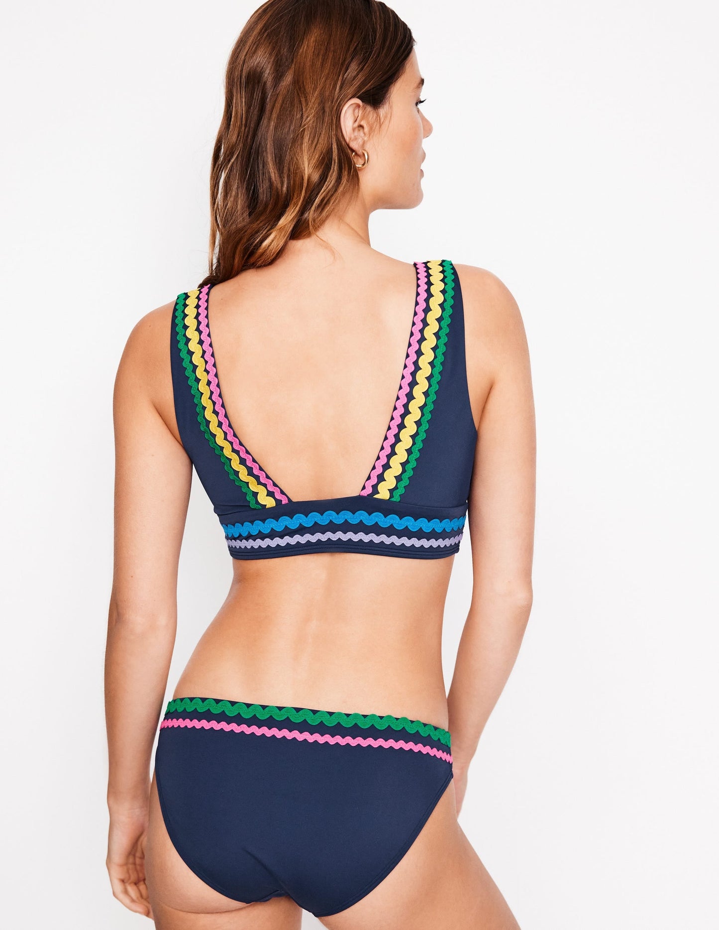 Porto V-neck Bikini Top-Navy Rik Rak