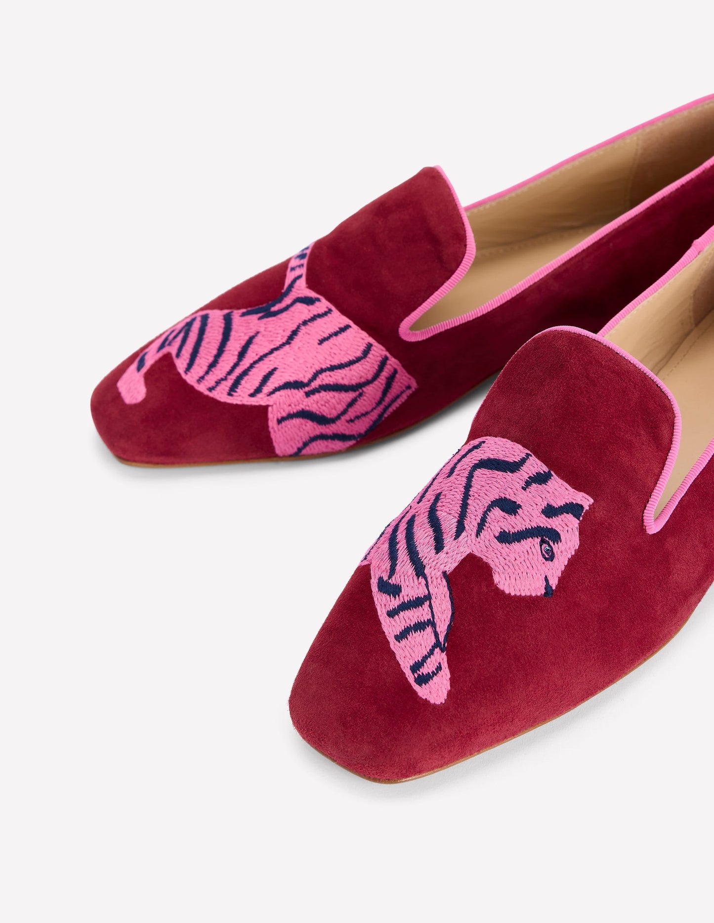 Slipper Cut Loafers-Oxblood Tiger