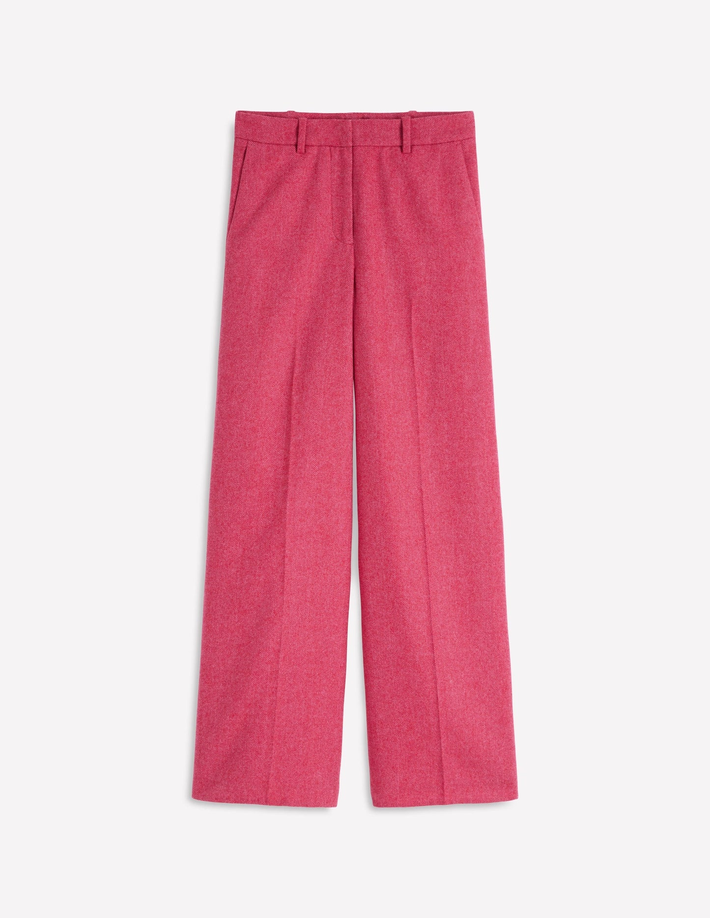 Belgravia Wool Blend Pants-Red and Pink Wide Herringbone