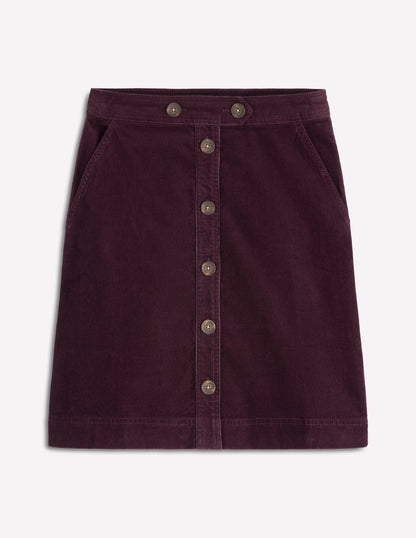 Cecelia Cord Skirt-Deep Aubergine