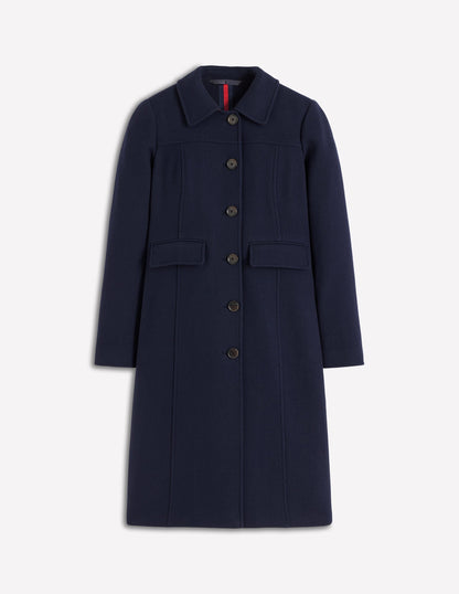 St Albans Fitted Coat-Navy