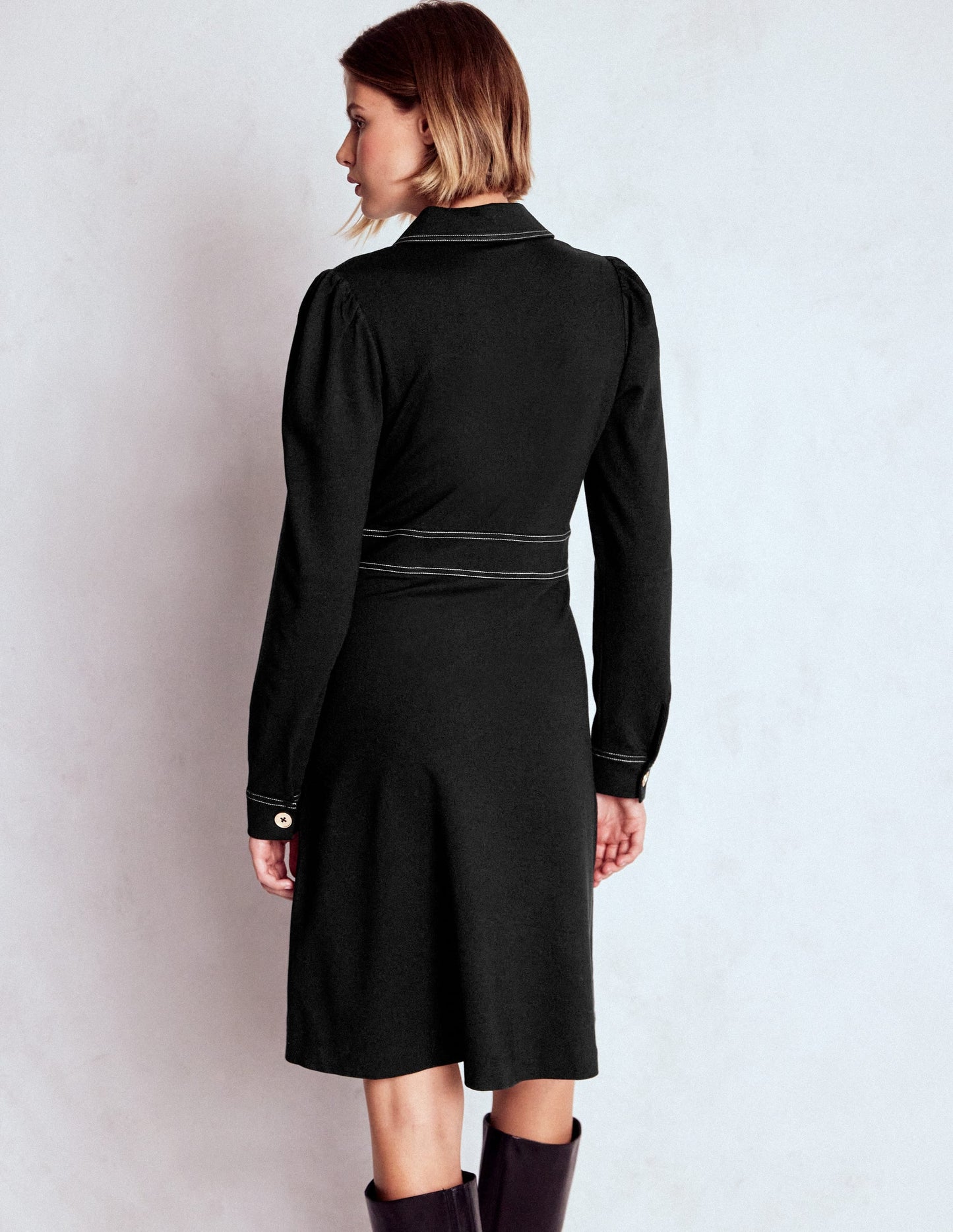 Nicolette Long Sleeve Dress-Black