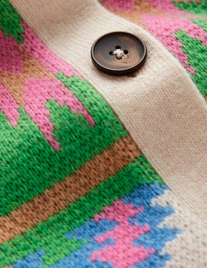 Abi Jacquard Cardigan-Multi Aztec