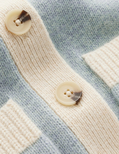 Marion Merino Cardigan-Snowbird Blue, Navy