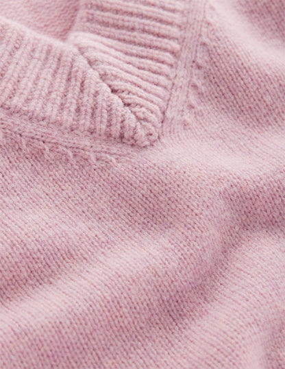 Marion Merino V-neck Sweater-Blush Pink