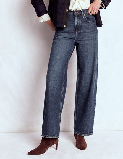 Mid Rise Relaxed Leg Jeans-Dark Vintage