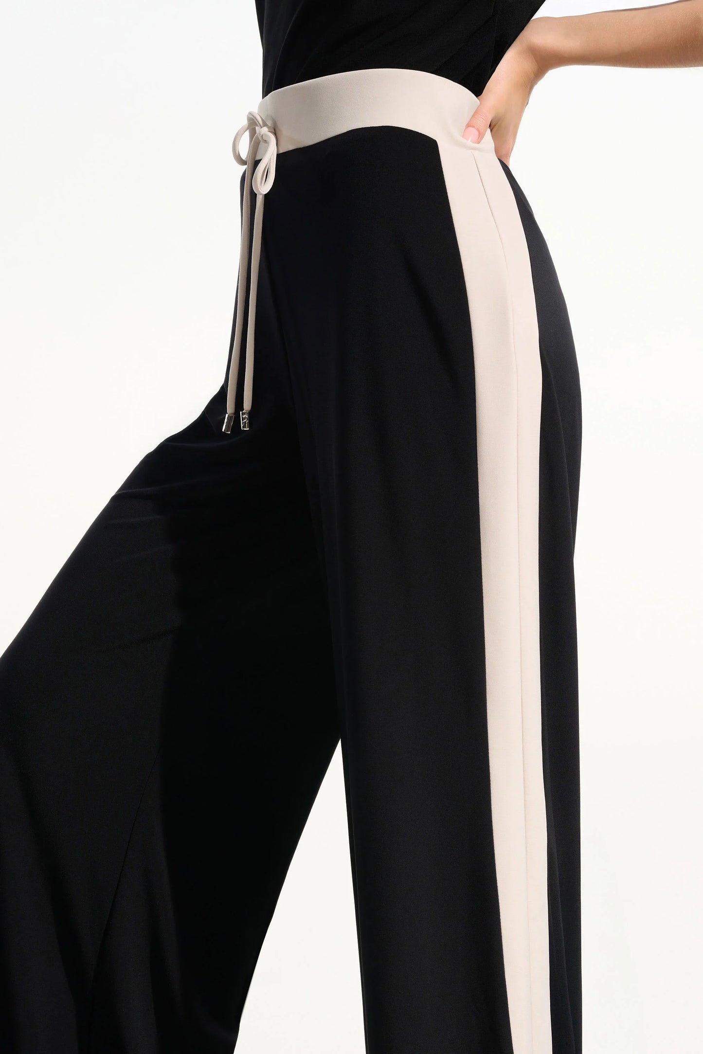 Joseph Ribkoff Silky Knit Color Block Wide Leg Pull-On Pants