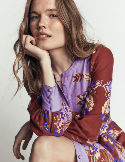 Blouson Sleeve Occasion Dress-Multi Super Bloom
