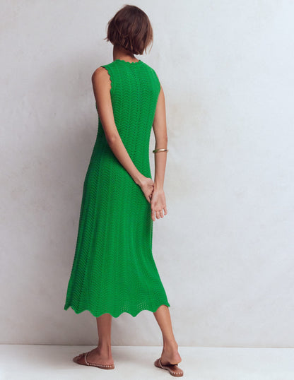 Stella Maxi Crochet Dress-Shamrock Green