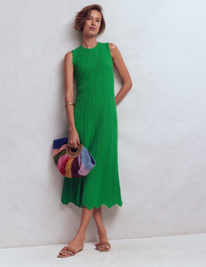 Stella Maxi Crochet Dress-Shamrock Green