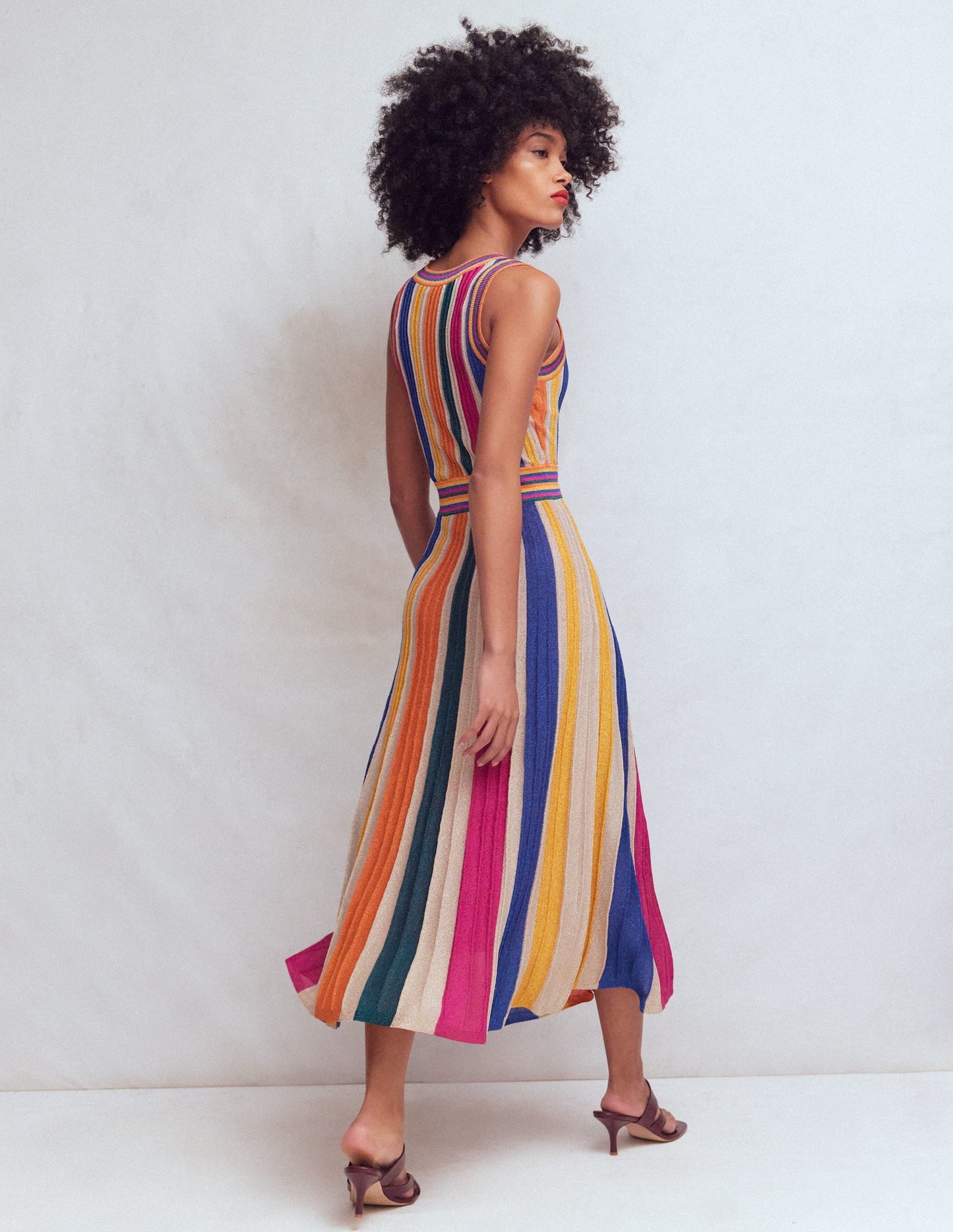 Metallic Multi Stripe Dress-Metallic Multi Stripe