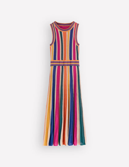 Metallic Multi Stripe Dress-Metallic Multi Stripe
