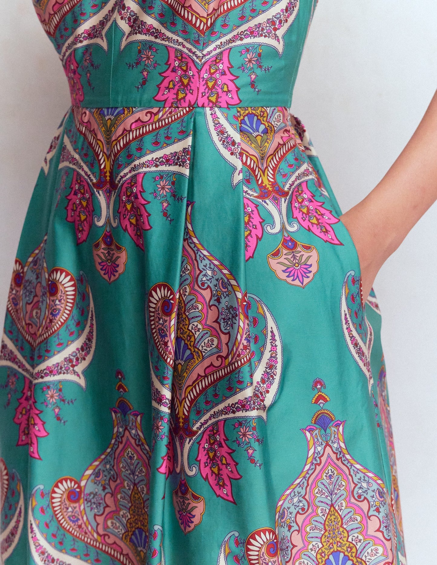 Empire Poplin Occasion Dress-Aurora Blue,  Ornamental Charm