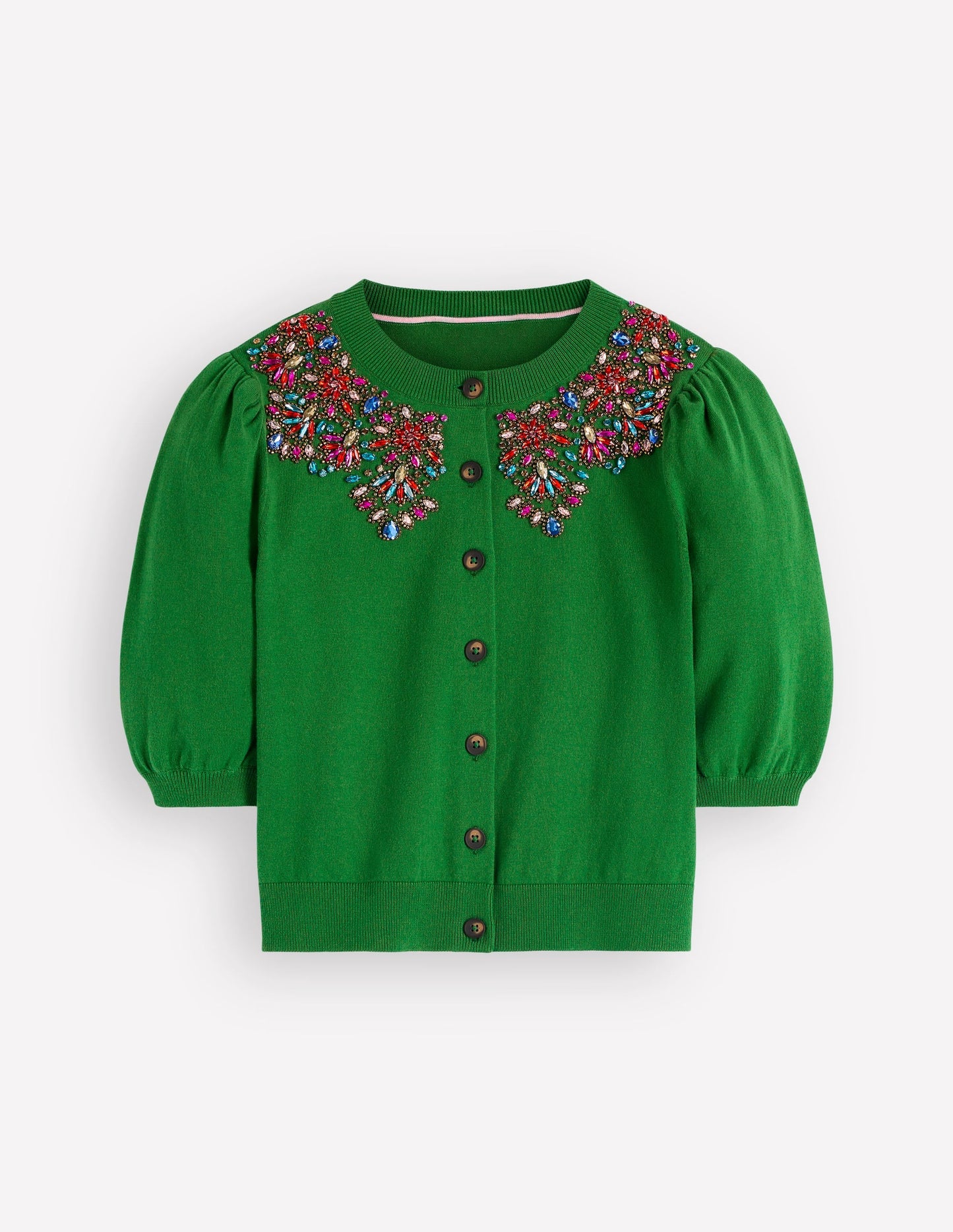 Nadia Embellished Cardigan-Green