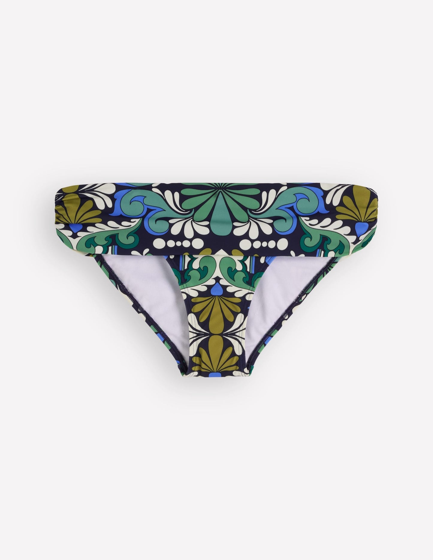 Classic Fold Bikini Bottoms-French Navy, Bloom Tapestry