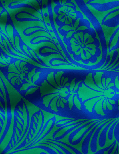 Twist Strap Swimsuit-Blue, Enchanted Paisley