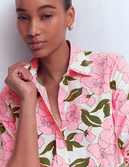 Sienna Cotton Shirt-Blossom Pink, Radiant Bloom
