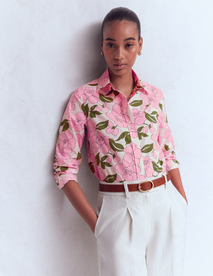 Sienna Cotton Shirt-Blossom Pink, Radiant Bloom