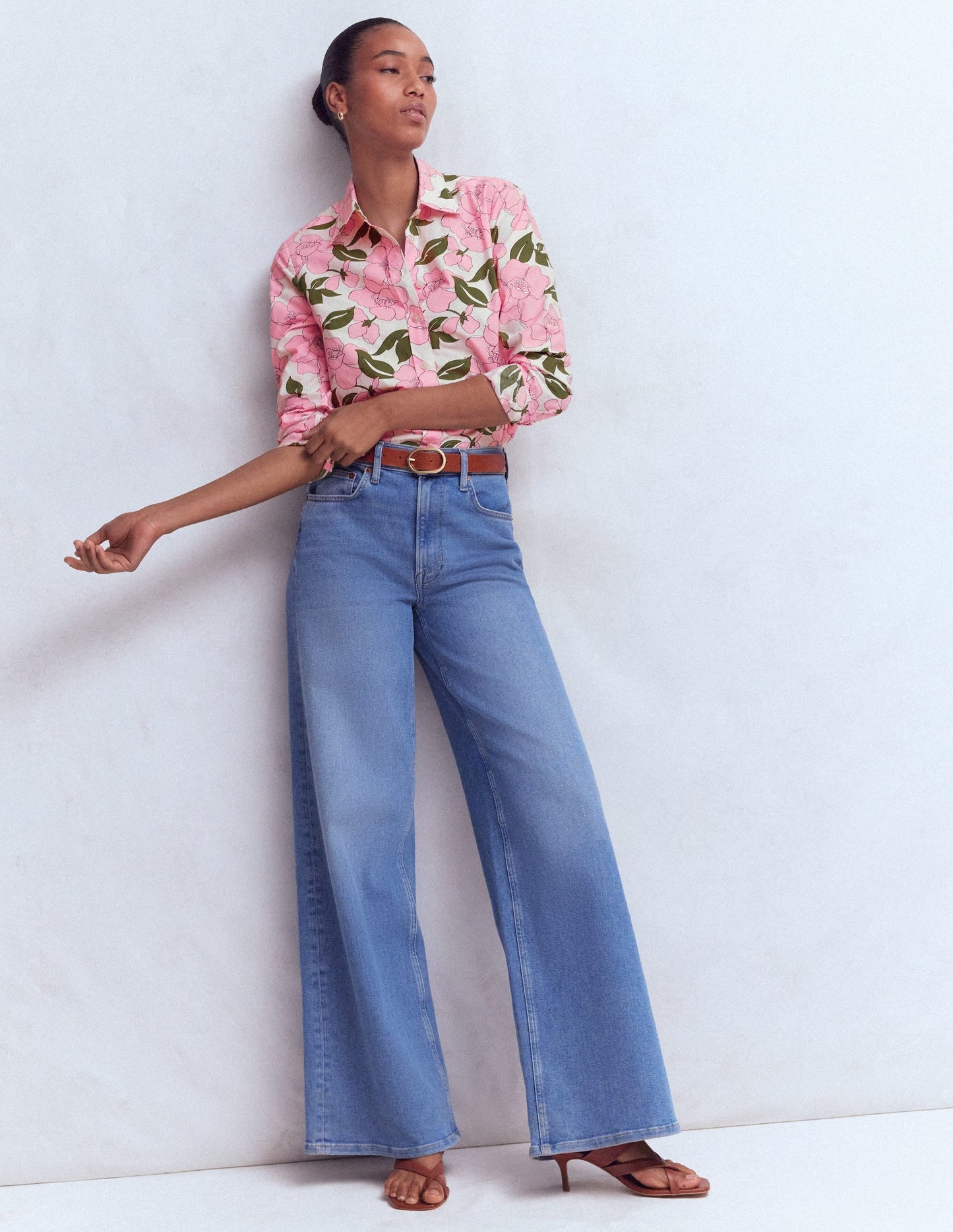 Sienna Cotton Shirt-Blossom Pink, Radiant Bloom
