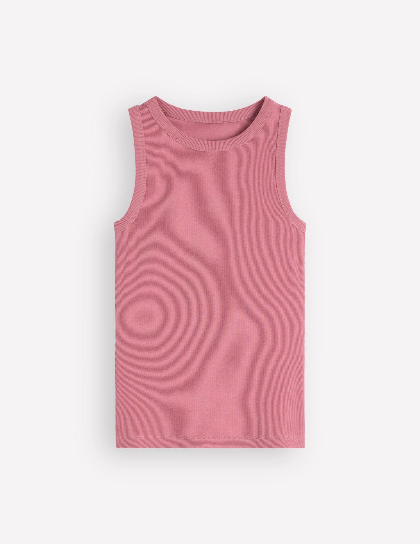 Ribbed Racer Vest-Heather Rose