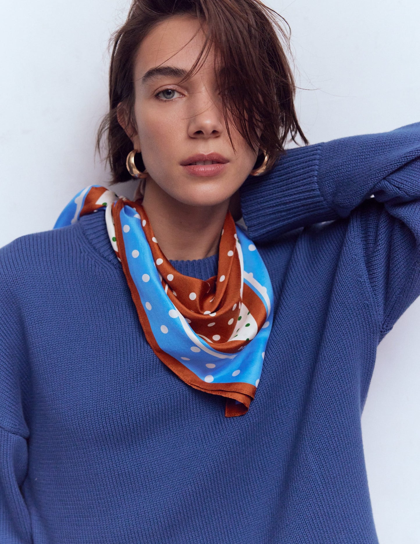 Elisabeth Silk Square Scarf-Multi, Painted Dot