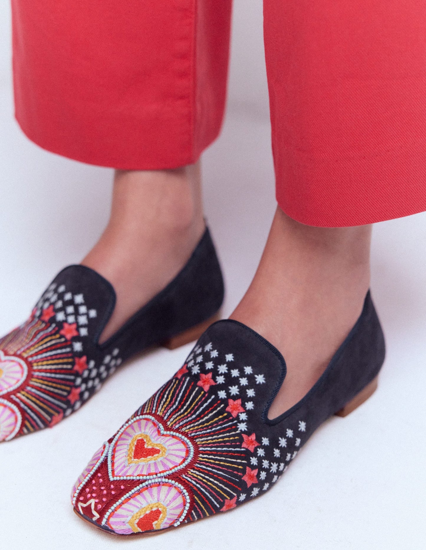 Slipper Cut Loafers-Navy