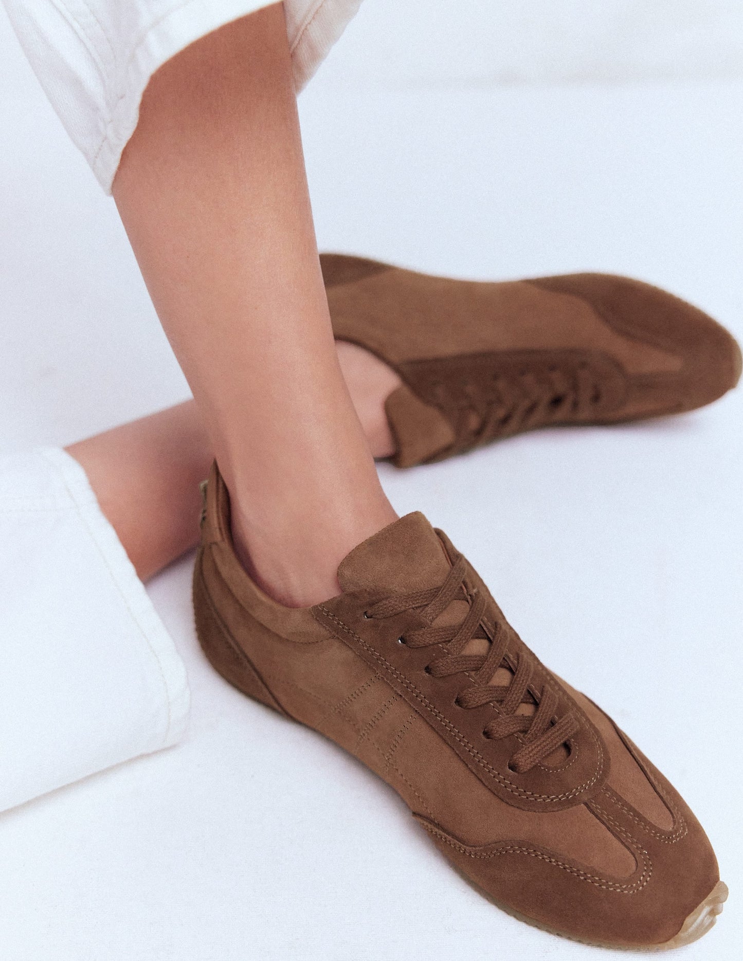 Delphine Slim Sole Trainers-Tan