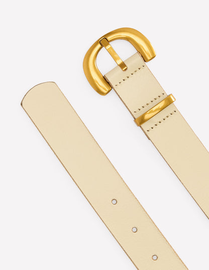 Chunky Buckle Belt-Ecru