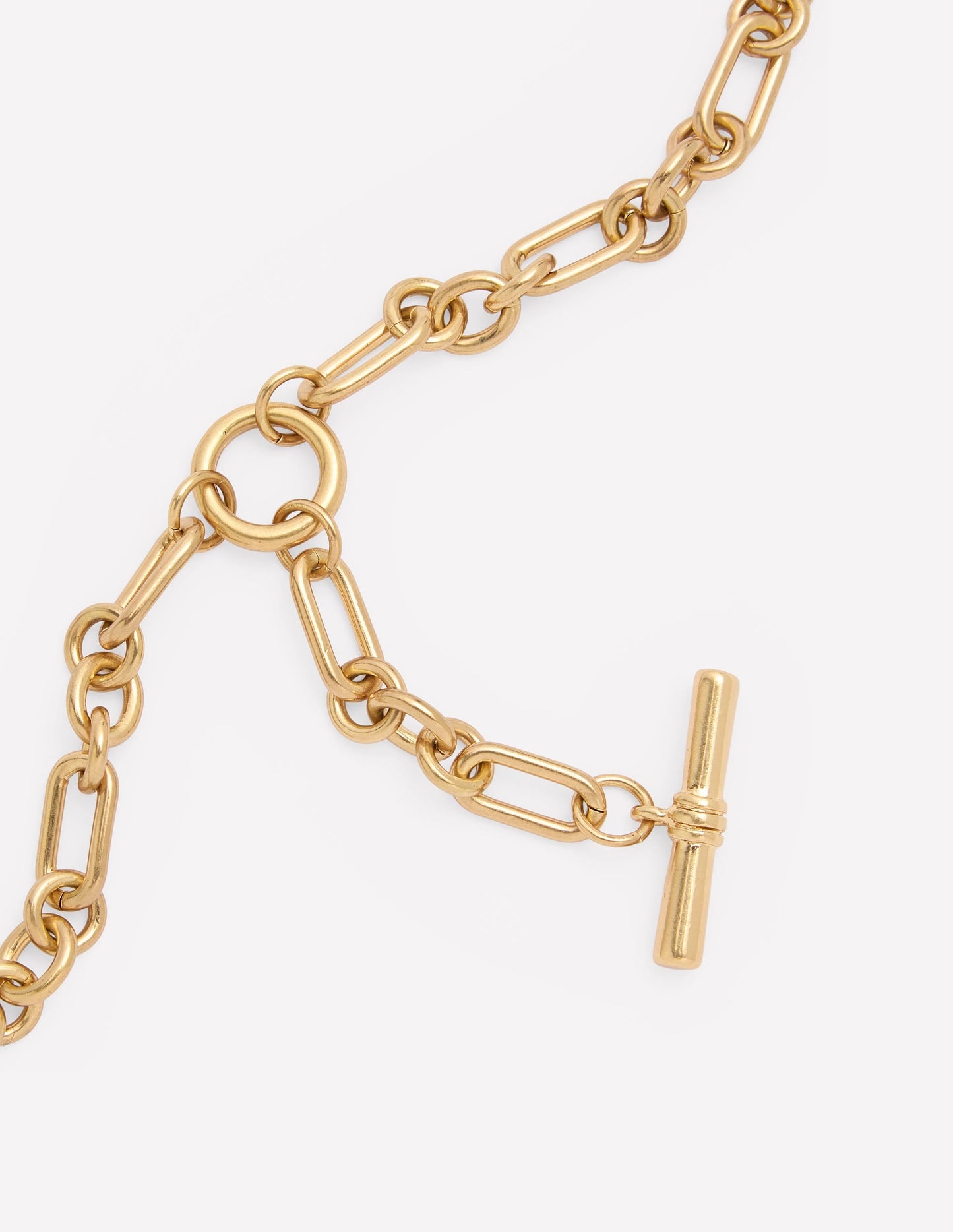 Drop Chain T-bar Necklace-Gold Colour