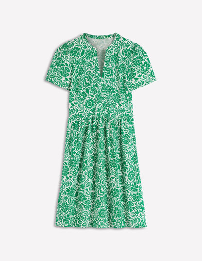 Naomi Short Sleeve Dress-Fresh Green, Meadow Scatter