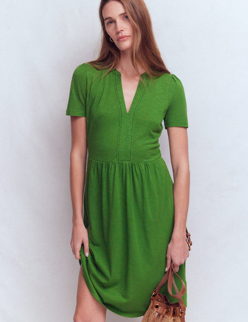 Naomi Short Sleeve Dress-Promenade Green