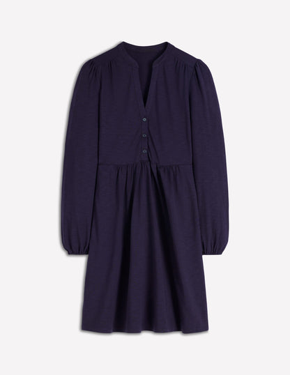 Amy Short Jersey Dress-Navy