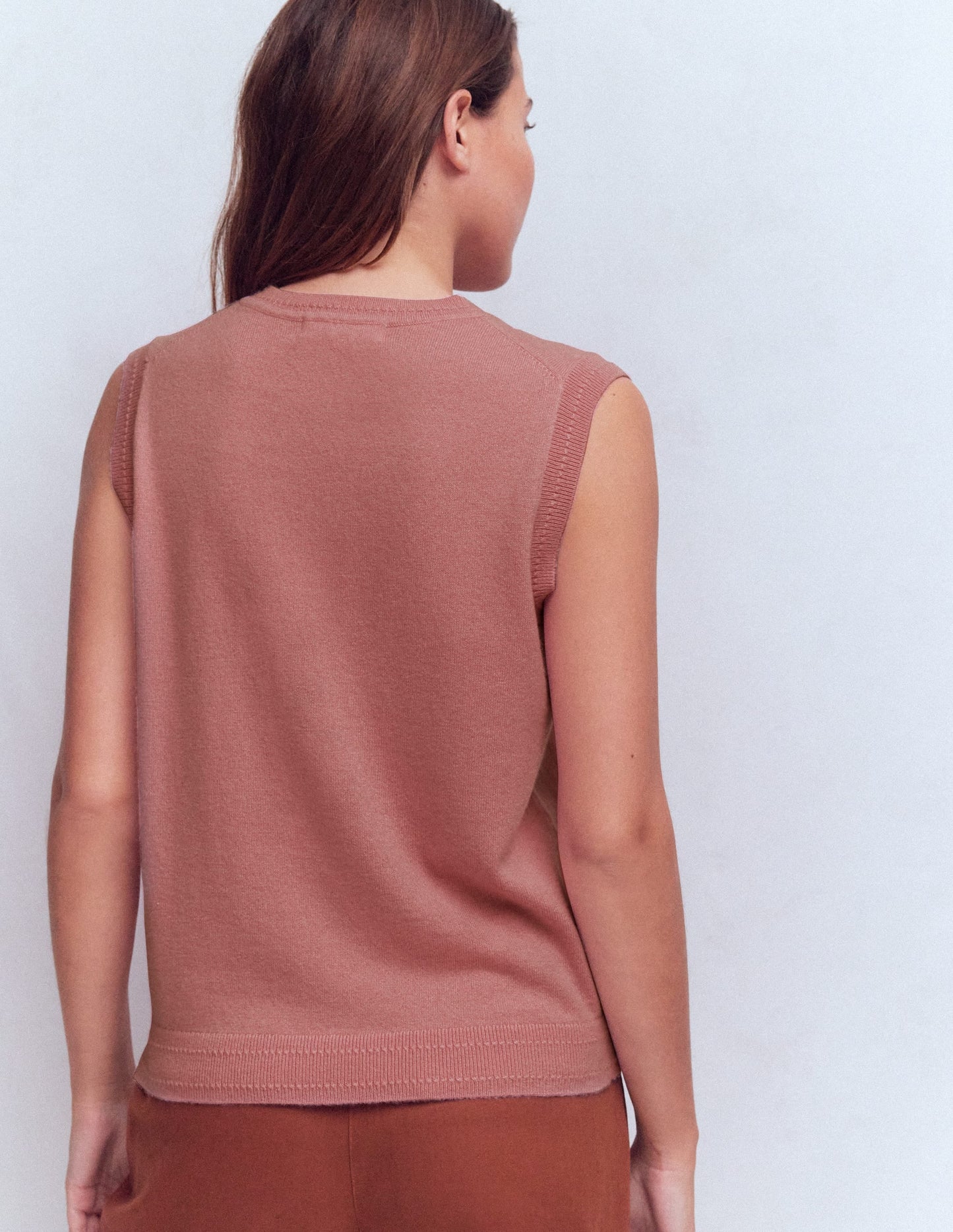 Eva Cashmere Vest-Camelia Pink