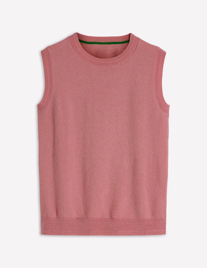 Eva Cashmere Vest-Camelia Pink