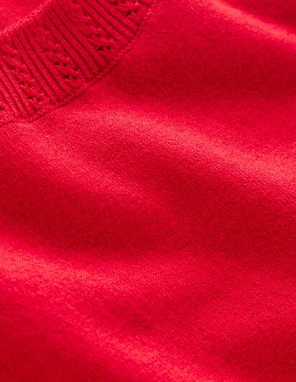 Emilia Cotton Crew Neck Vest-Merida Red