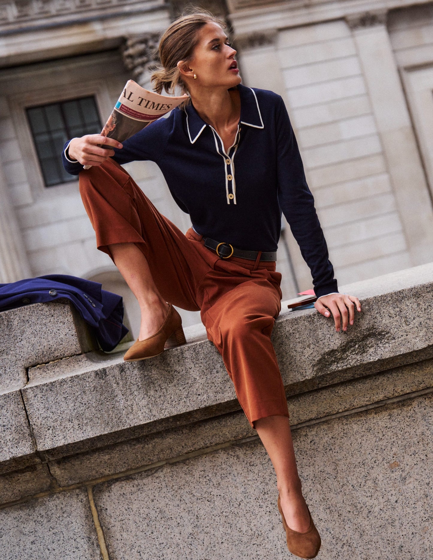 Liz Henley Sweater-Navy