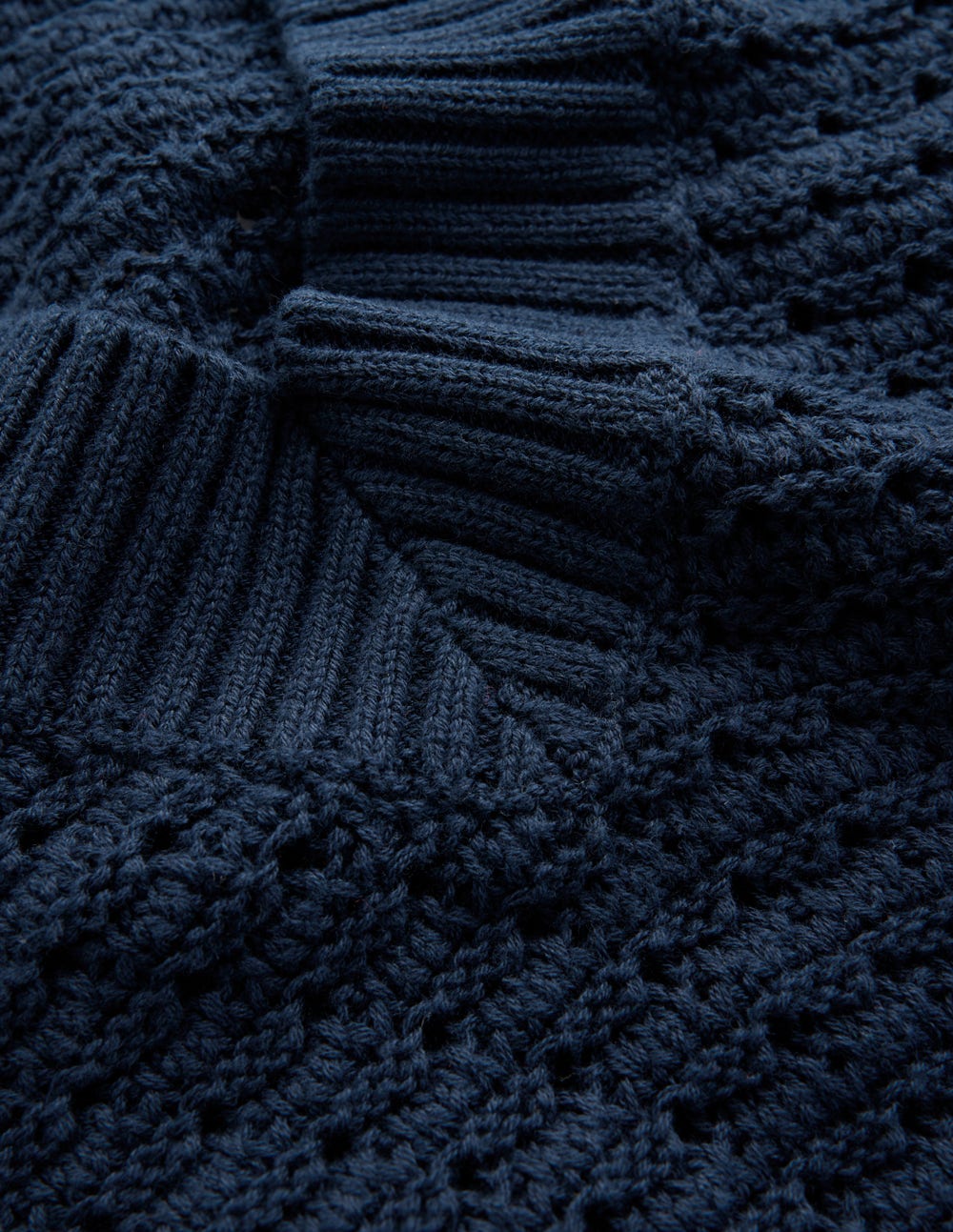 Maeve Textured Cotton Jumper-Navy