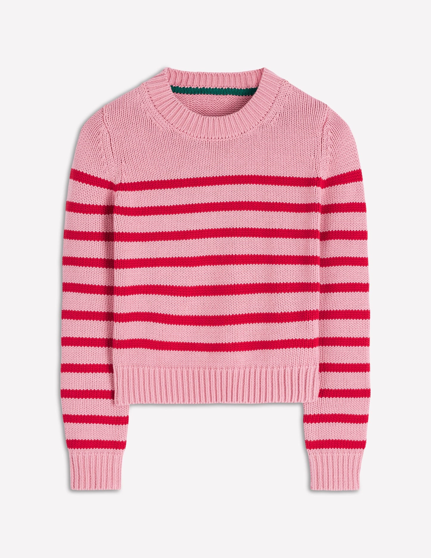 Lucy Chunky Cotton Sweater-Pink/ Red