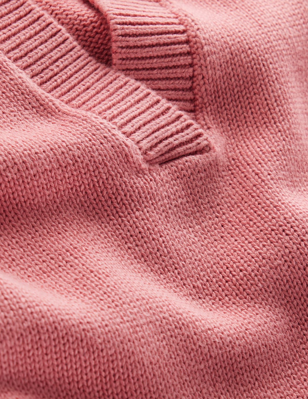 Cotton Henley Sweater-Dusty Rose