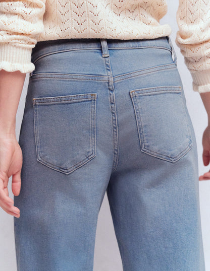 High Rise Wide Leg Jeans-Light Vintage
