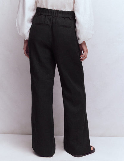 Kensington Linen Pants-Black