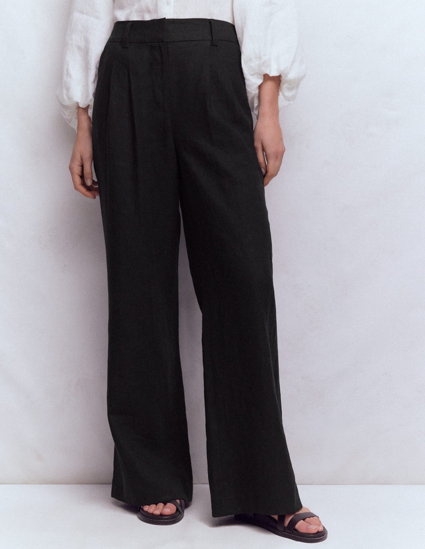 Kensington Linen Pants-Black