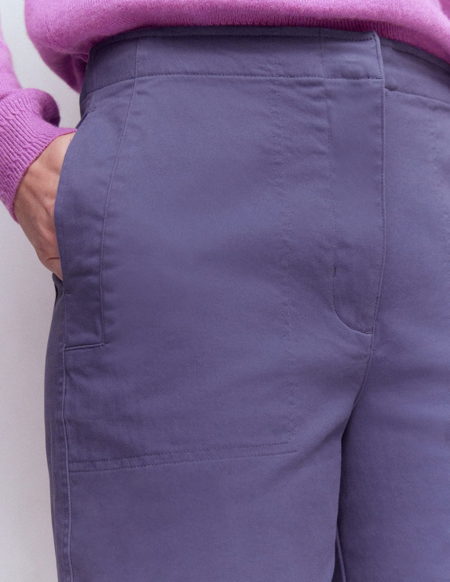 Barrel Leg Chino Pants-Purple Thistle
