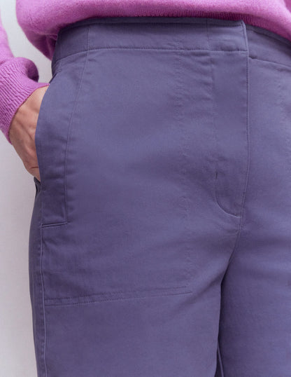Barrel Leg Chino Pants-Purple Thistle
