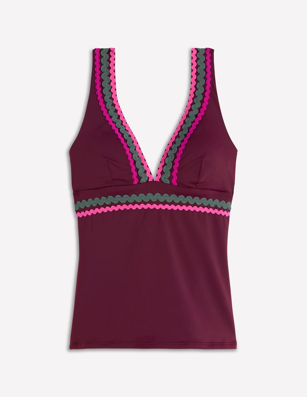 Porto Tankini Top-Chocberry, Rik rak