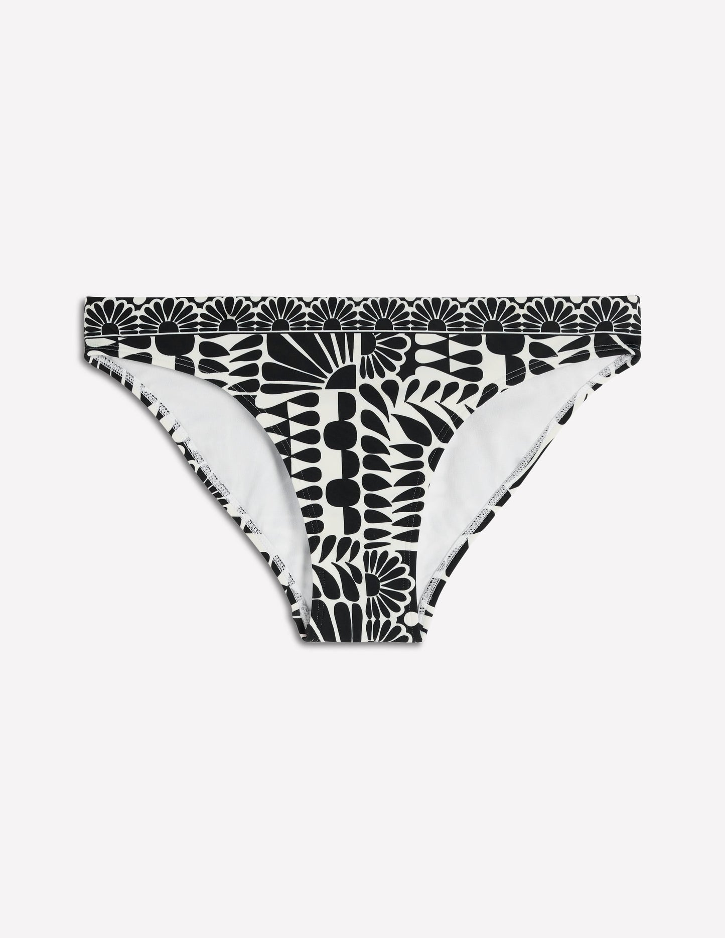 Porto Bikini Bottoms-Black, Geo Stamp