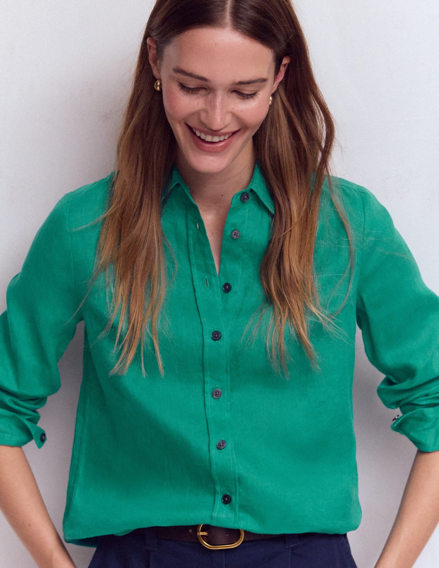 Sienna Linen Shirt-Deep Teal